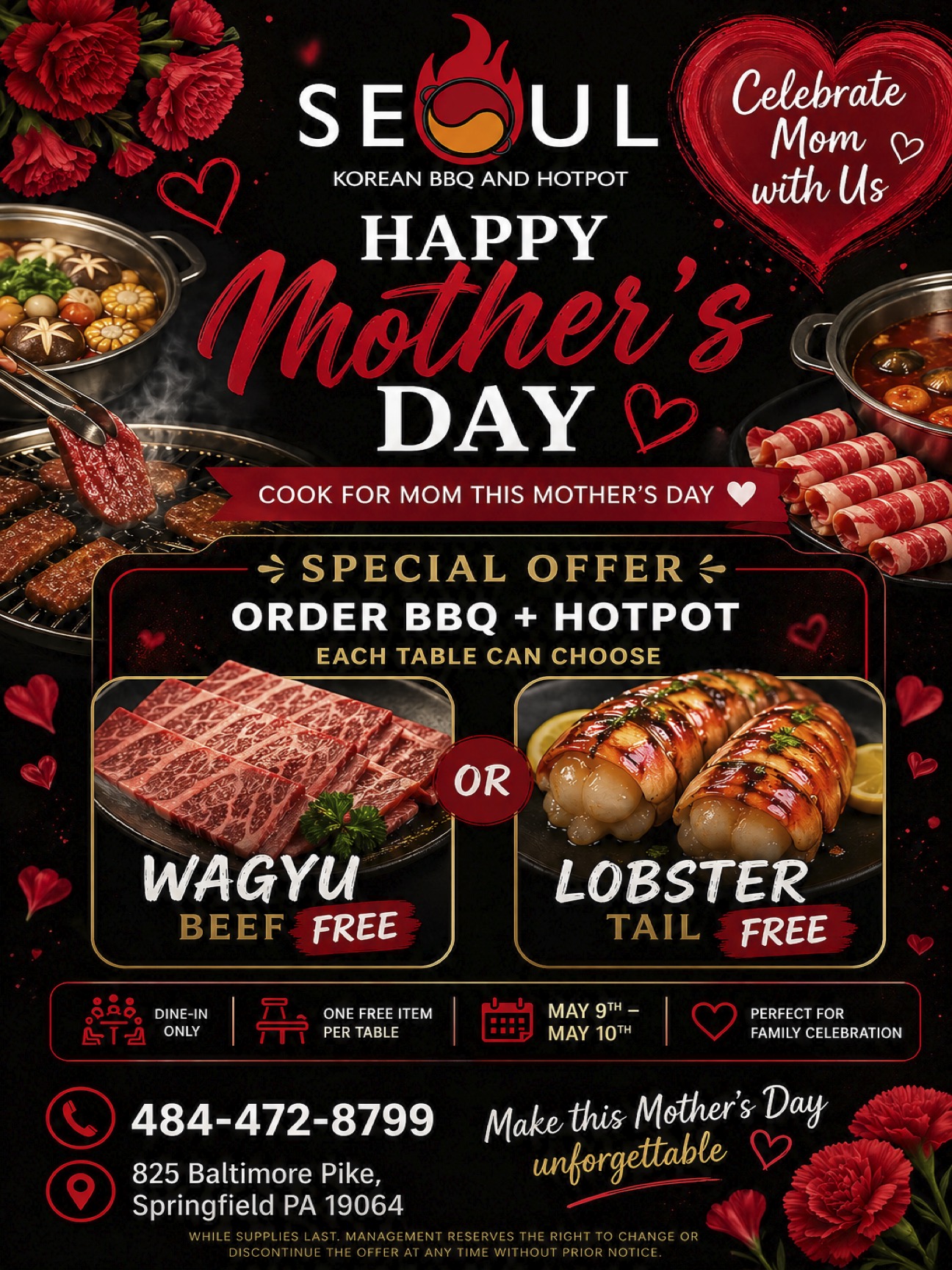 Mother's Day Special Offer - Seoul Korean BBQ and Hot Pot